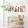 thumbnail image 2 of Visual Art Decor Boho Wall Art Bohemian Wall Decor Bathroom Art Wall Decor Boho Decor Framed Canvas Artwork Ready to Hang (Pink)12x16inchx3 Pieces, 2 of 11