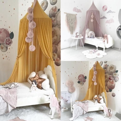 Child Bedroom Nursery Bed Canopy Netting Bedcover Mosquito Net Curtain Bedding 