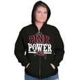 thumbnail image 5 of Pink Power Breast Cancer Awareness Zip Hoodie Sweatshirt Women Brisco Brands S, 5 of 6