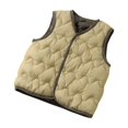 thumbnail image 2 of Zwiiyzr 8-13Y Boys Girls Puffer Vest Jacket Winter Warm Lightweight Sleeveless Outerwear Vests Khaki, 2 of 3