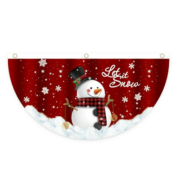 DQrwqpou Abanico Navidad Banderines en Forma Abanico Navidad Al Aire Libre (Muñeco Nieve)