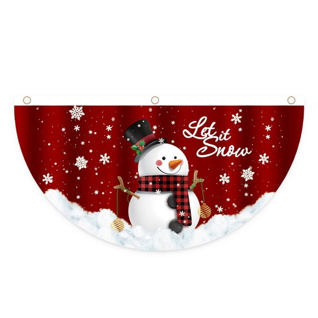 Bsvklp Abanico Navidad Banderines en Forma Abanico Navidad Al Aire Libre (Muñeco Nieve)