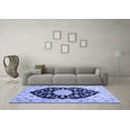 thumbnail image 3 of Ahgly Company Machine Washable Indoor Rectangle Medallion Blue Traditional Area Rugs, 7' x 9', 3 of 4