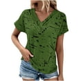 thumbnail image 2 of Fiudx Ofertas y Liquidaciones Top Informal de Primavera y Verano de Manga Corta con Cuello En V para Mujer, 2 of 5