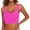 Hot Pink, variant on Swimsuit for Women Sports Bra Bikini Top Push Up Neck Crop Beach Outfits for Women,Black,2XL