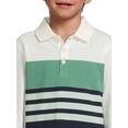 thumbnail image 5 of Wrangler Boys’ Striped Polo Shirt with Long Sleeve, 2-Pack, Sizes 4-18 & Husky, 5 of 5