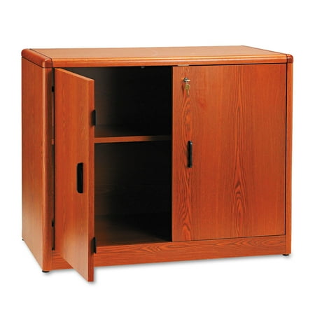 - HON 10700 Series Locking Storage Cabinet, 36w x 20d x 29 1/2h, Henna Cherry
