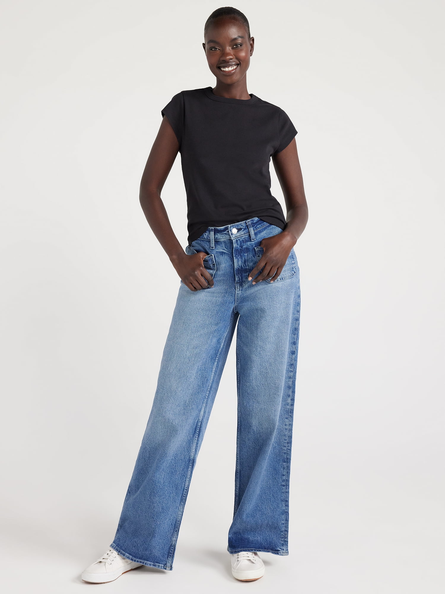 Free Assembly Women's Cap Sleeve Tee, Sizes XS-XXXL