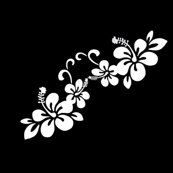 2pcs Flower Decorative Car Stickers Personalized Waterproof Stickers Motorcycle Battery Car Refrigerator Window Self-Adhesive Stickers White