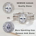 thumbnail image 5 of Newshe Jewellery Oval Wedding Set Engagement Rings for Women AAAAA Cubic Zirconia 925 Sterling Silver Ring Enhancer Bridal Set Size 7, 5 of 8