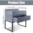 thumbnail image 7 of 【HOSTK】Grey Modern Wooden Nightstand - 2 Drawers with Metal Legs, Multi-Use Bedside Side Table for Bedroom & Living Room, 7 of 7