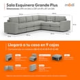 thumbnail image 2 of Sala Seccional Modular Esquinera Adapti 6 Plazas Reposabrazo Ancho Gris Niebla, 2 of 9