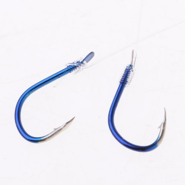 Beloving 10pcs Stainless Steel Fishing Hooks Double Hook Set Rig Bass Barbed Hooks 3 Other 3