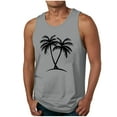 thumbnail image 2 of HOMADLES A Shirts Undershirts for Men Gym Print Stretch Sleeveless Tops Gray 2XL, 2 of 5
