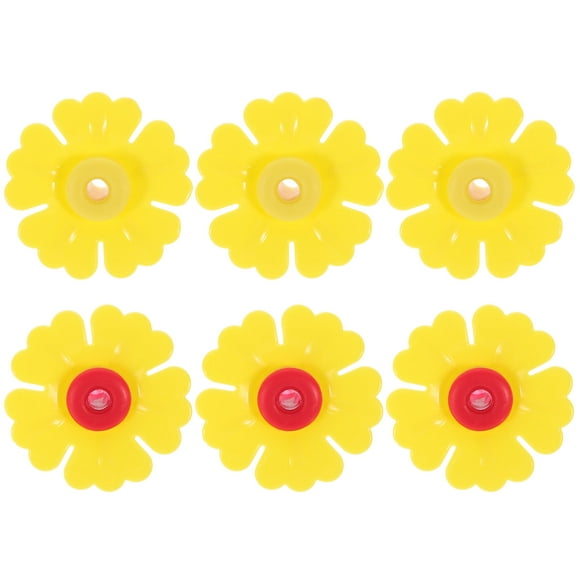 6 piezas de repuesto para comederos de colibríes con flores.