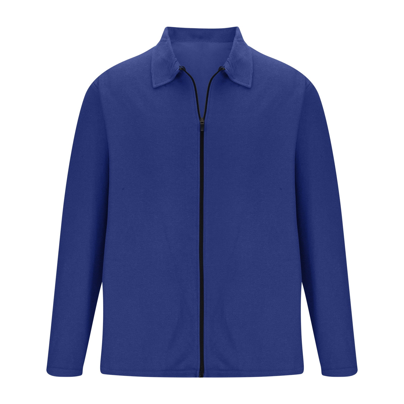 Elainilye Fashion Men Fall Winter Tops Zip Mock Neck Cardigan Casual Jacket  Long Sleeve Shirt Sport Coat