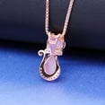 thumbnail image 5 of Uloveido Pink Cat Pendant Necklace for Teen Mother, Rose Gold Plated Cute Animal Cat Jewelry for Daughter Granddaugher DN167, 5 of 6