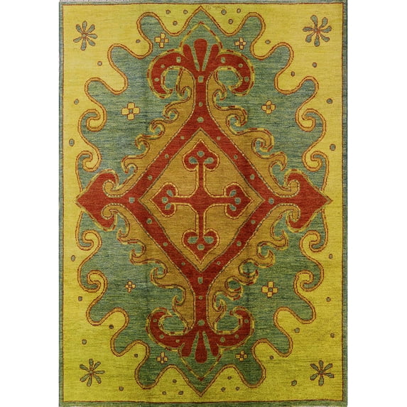 Ahgly Company Machine Washable Indoor Rectangle Industrial Modern Cookie Brown Area Rugs, 8' x 10'