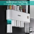 thumbnail image 5 of Uscover Toothbrush Holders for Bathrooms, 4 Cups Toothbrush Holder Wall Mounted with Toothpaste Dispenser - Large Capacity Tray, 2 Cosmetic Drawer - Bathroom Organizer & Bathroom Accessories Set, 5 of 8