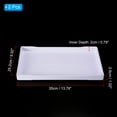thumbnail image 2 of Uxcell 14x10" Fast Food Tray, 2 Pack Plastic Reusable Multi-Purpose Rectangle Serving Tray Wood Texture White, 2 of 5