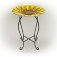 thumbnail image 3 of Alpine Corporation 15" x 19" Metal Sunflower Birdbath, Yellow, 3 of 11