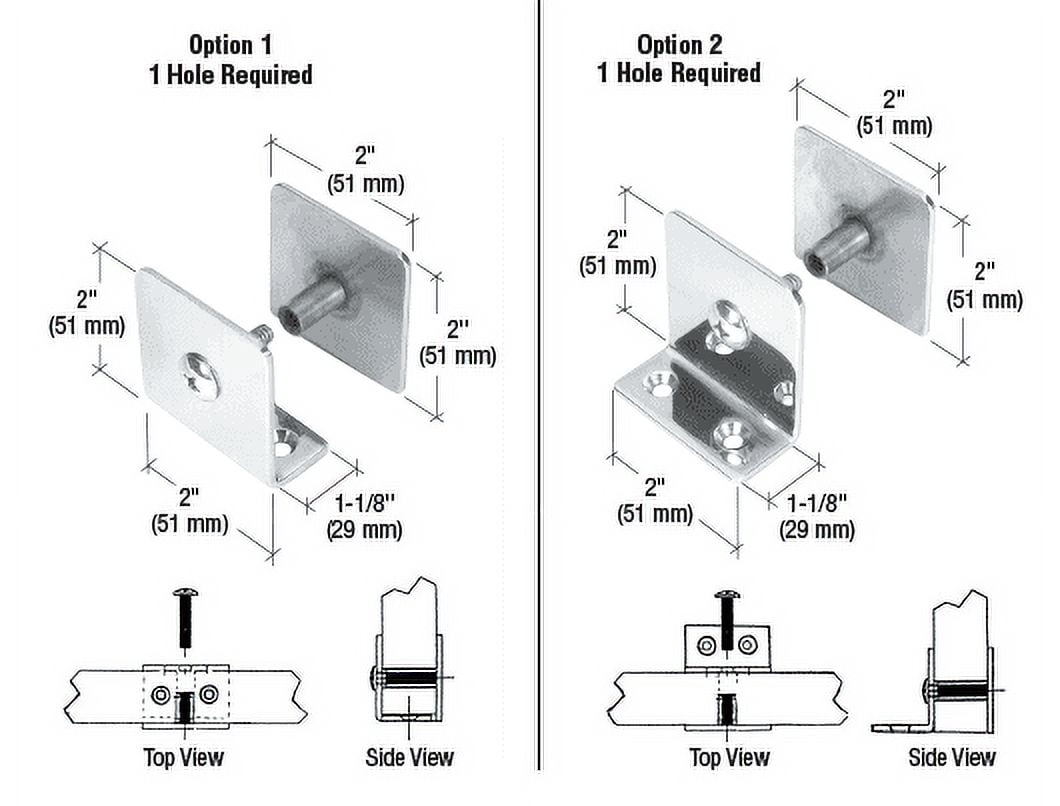 CRL PB001PS Polished Stainless Bullet Resistant Protective Barrier System U-Clamp