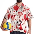 thumbnail image 4 of Valentine's Day Love Men's Casual Printed Hawaiian Poplin Button Down Short Sleeve Beach Shirt Unisex, 4 of 6