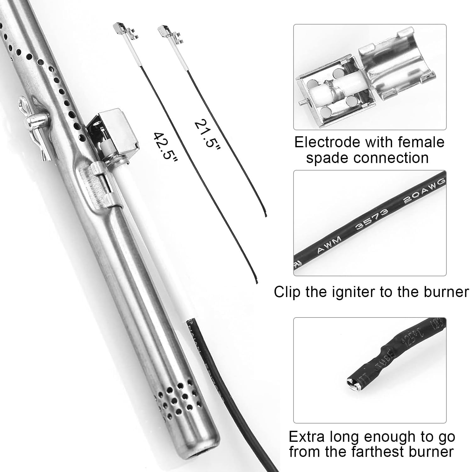 Grill Replacement Parts for Charbroil Performance 5 Burner 463347519, 463347518, 463275517, 463275717,Heat Plate Tent Shield,Grill Burner Pipe,Crossover Tube,for Charbroil 4 Burner 463347017 Gasgrill