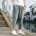 thumbnail image 3 of Men's Casual Pants Spring Summer Korean Style Wild Loose Straight Tube Comfortable Lightweight Breathable Fashionable Mens Beach Pants Trousers Vacation Cargo Pants, 3 of 4