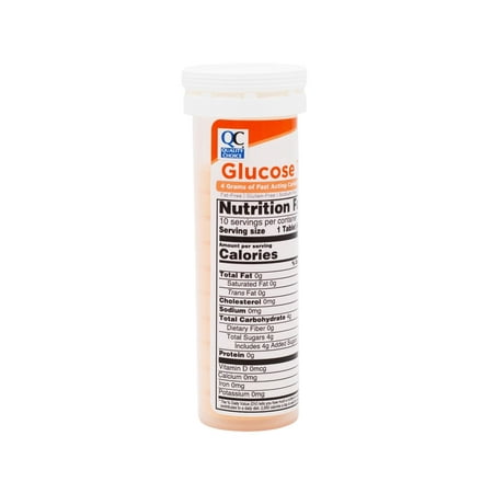 Quality Choice Fast Acting Glucose Tablets Orange Flavor Blood Sugar Treatment, 10 Count - Pack of 1