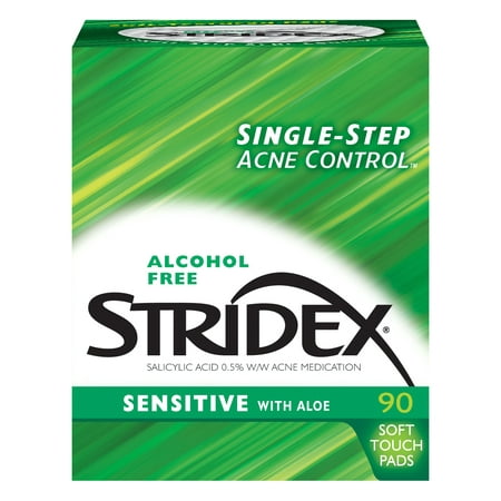 (2 pack) Stridex Sensitive, Acne Medication Pads, 0.5% Salicylic Acid, 90 (Best Acne Treatment For Dry Sensitive Skin)