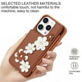 thumbnail image 4 of Allytechgroup Stylish Flower Design Apple iPhone 15 Pro Wallet Case, Shockproof Phone Case with Cards Holder, Hand Strap, and Crossbody Shoulder Strap Luxury Case for iPhone 15 Pro, Brown, 4 of 9