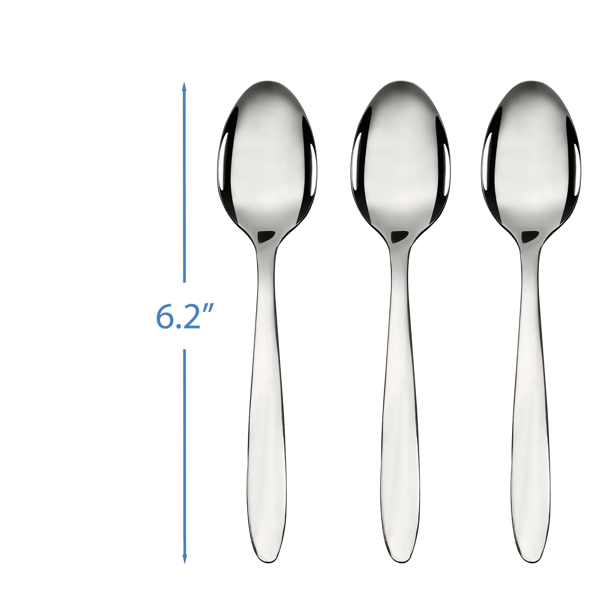 Mainstays Breck Stainless Steel Adult Teaspoon, 3-Pieces, Silver