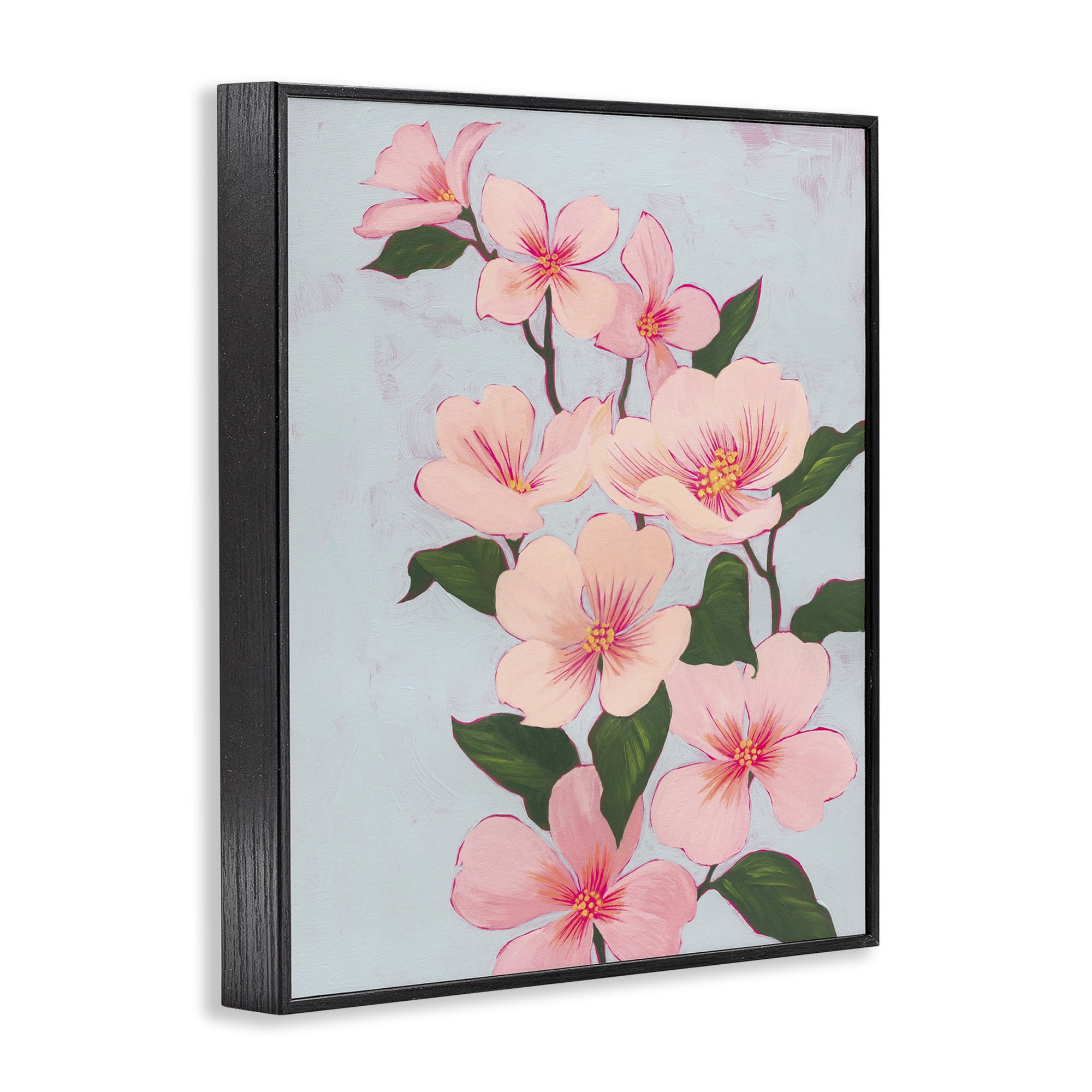 Stupell Industries Cherry Blossoms Vine Botanical & Floral Painting Black Framed Art Print Wall Art, 24 x 30
