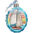 thumbnail image 2 of GDeBrekht 777371 Flower Sailboat Coastal Glass Ornament, 2 of 2
