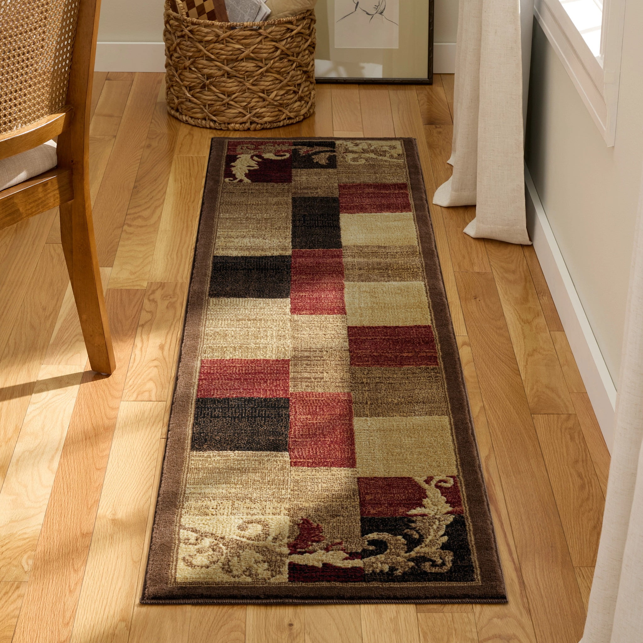 Home Dynamix Catalina Pierre Contemporary Scroll Runner Area Rug, Brown/Red, 1'9"x6'9"