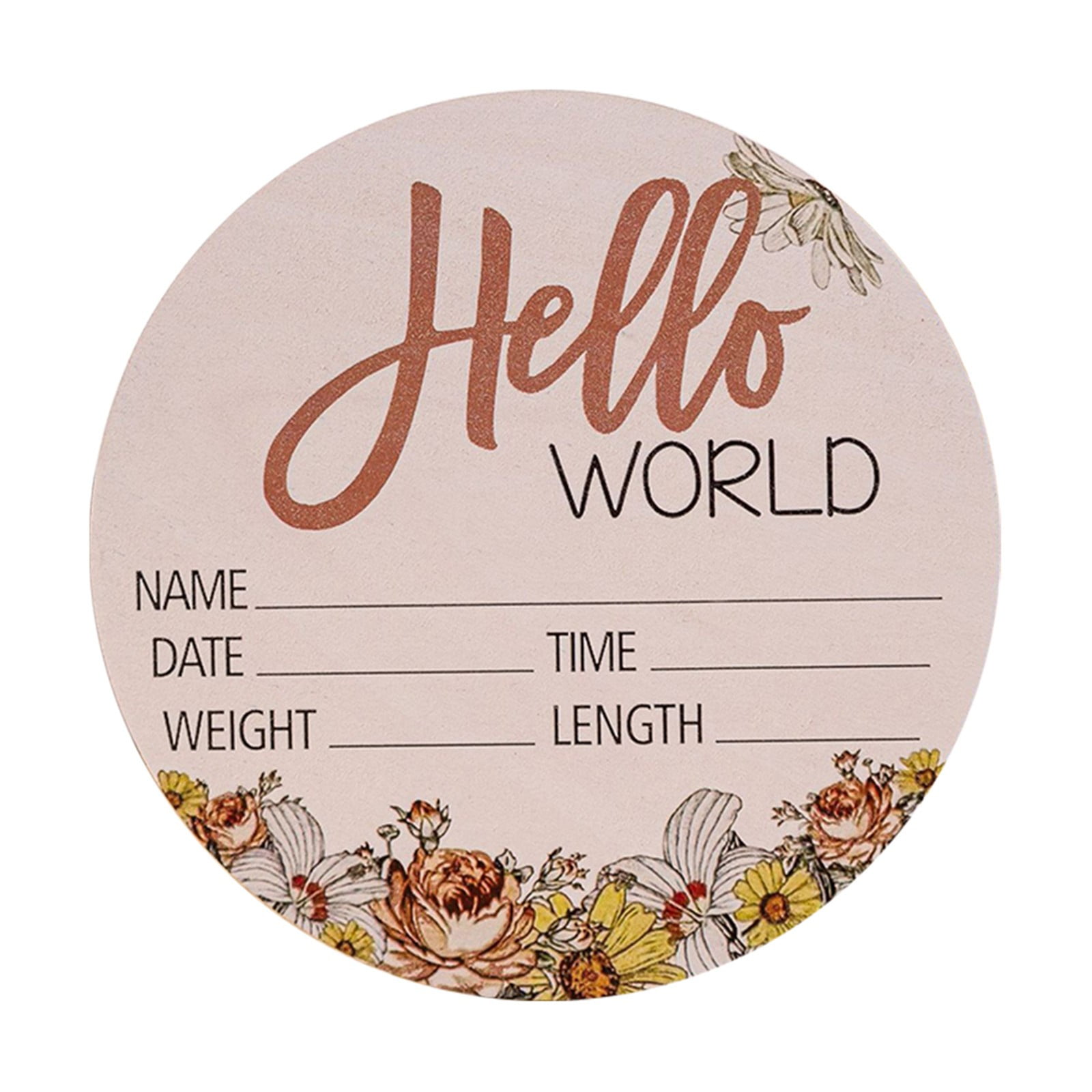 LGHDIWN Baby Announcement Board, Wooden Hello Welcome Newborn Plaque, Baby Birth Name Sign for Photo Props, Hospital, Nursery, Home, Date Keepsake, Rustic Wood Finish