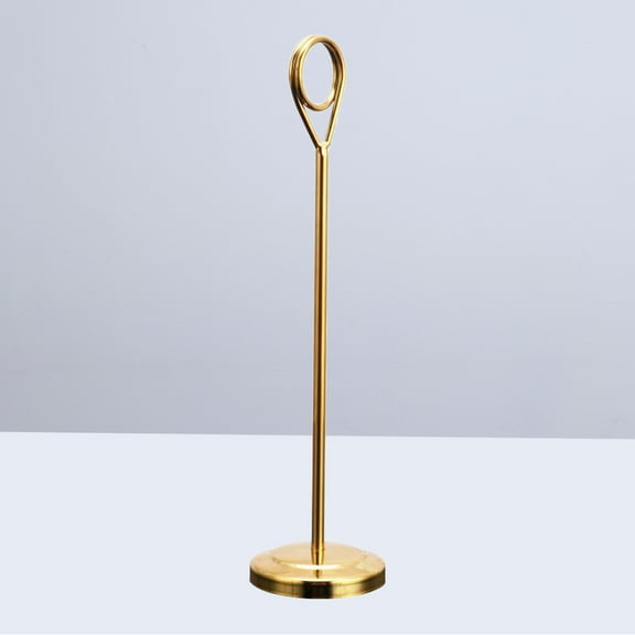 COSMOBETTY 1Set Golden Stainless Steel Memo Clip Table Number Stands for Signs 6Inches