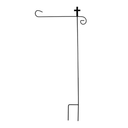 Briarwood Lane Wrought Iron Cross Garden Flag Stand Holder