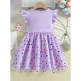 thumbnail image 4 of WIBACKER Sequin Toddler Girls Summer Dress Ruffled Sleeve Tulle Unicorn Dress 1-8 Years, 4 of 8