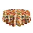 thumbnail image 5 of Autumn Fall Leaves Pattern Round Tablecloth 60" X 60",Wrinkle Wipeable Table Cloth for Kitchen Dining Room Picnic Patio Party, 5 of 6