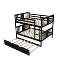 thumbnail image 4 of Harper & Bright Designs Full Over Full Bunk Bed with Twin Trundle Wood Bunk Bed Frame with Guard Rails and Ladder for Bedroom, Can be Convertible to 2 Beds, Espresso, 4 of 10