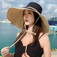 thumbnail image 4 of Super Wide Brim Women Sun Hat Cotton Floppy Packable Reversible Wired Edge Hats UV Protection Summer Beach Travel Garden, 4 of 7