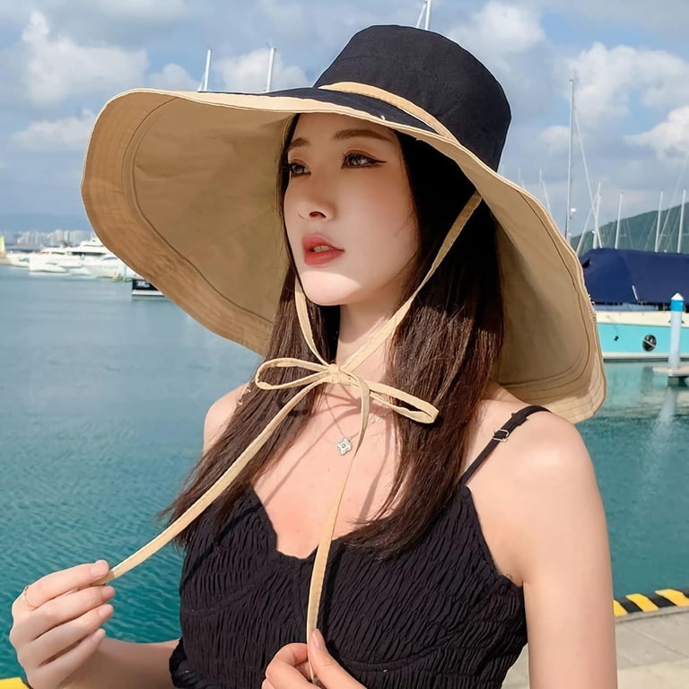 Super Wide Brim Women Sun Hat Cotton Floppy Packable  display picture 1