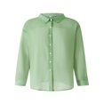 thumbnail image 3 of Blouse Transparente pour Femmes Col à Revers Manches Longues Chemise Ample en Maille Protection Solaire, 3 of 6