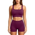 thumbnail image 4 of Miqool 2 Piece Workout Sets for Women Ribbed Seamless Square Neck Sports Bra Butt Lifting Leggings High Waist Yoga Gym Outfits, 4 of 7