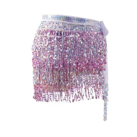 SDFGTstore Ladies Glitter Sequins Tassels Skirt for Halloween and Birthday Celebrations