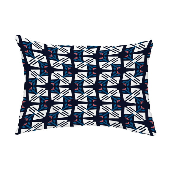 Simply Daisy, 14" x 20" Jodhpur Ditsy Navy Blue Decorative Abstract Outdoor Throw Pillow