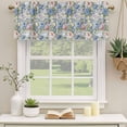 thumbnail image 2 of 2 Pack Blue Pink Spring Floral Valances for Windows Bedroom Living Room Window Treatments, Vintage Summer Botanical Rod Pocket Valance Drapes Short Kitchen Curtains Over Sink 54"x18", 2 of 8