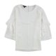thumbnail image 2 of Alfani Blusa con volantes y cremallera trasera para mujer, blanco, XX-Large Alfani con volantes, 2 of 2